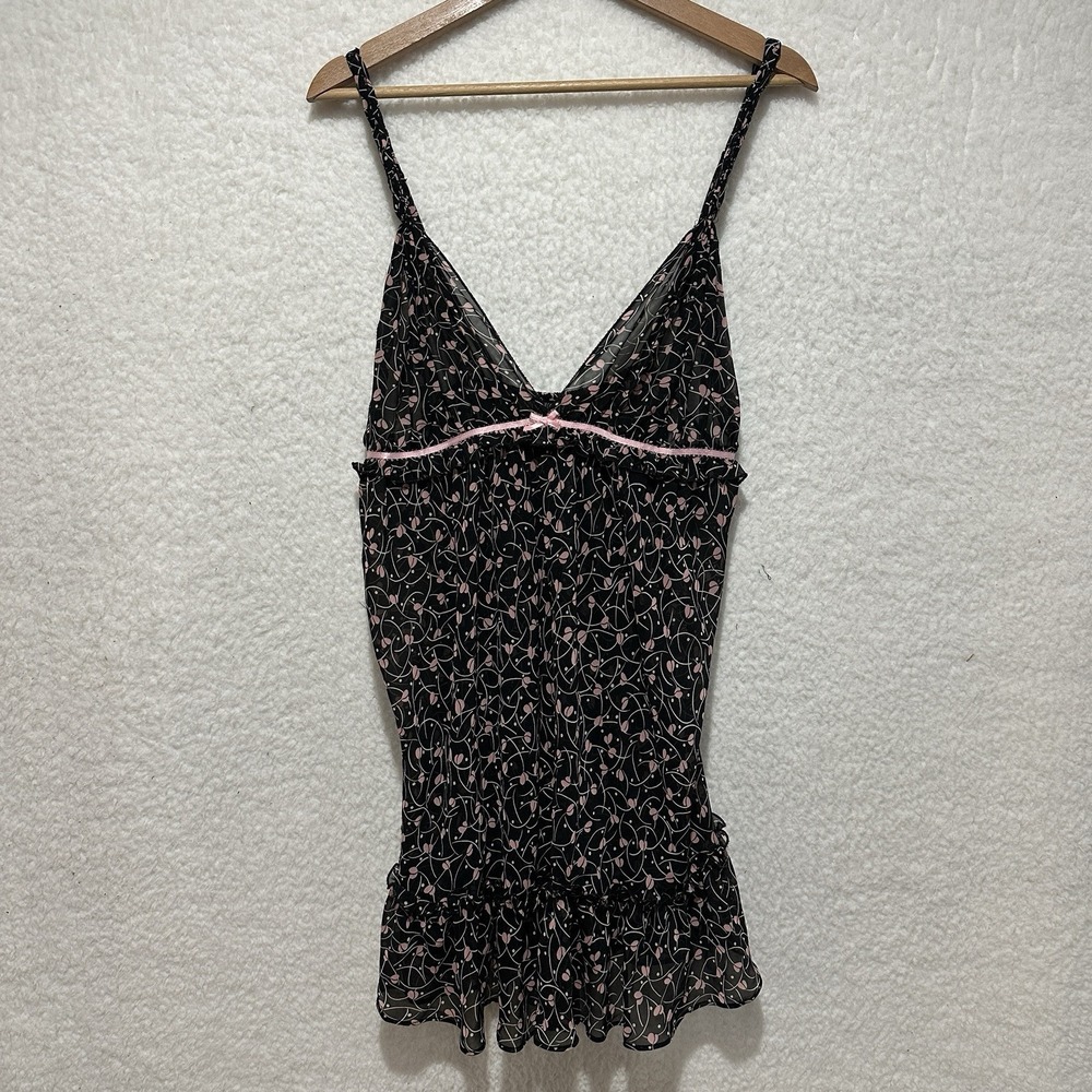 Oscar de‎ la Renta Pink Label Sheer Chiffon Nightie Plunged V-Neck Size Medium
